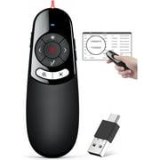 Presentation Clicker, 2-in-1 USB Type C for Powerpoint Presentations,ESYWEN 2.4GHz&Digital Wireless Presenter Remote with Hyperlink,Digital Light Point, Magnifying Glass for Mac Laptop Computer