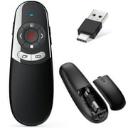 Presentation Clicker with 2-in-1 USB Type C for Powerpoint Presentations,ESYWEN 2.4GHz Wireless Presenter Remote Slide Advancer with Hyperlink & Volume Control for Mac Laptop Computer
