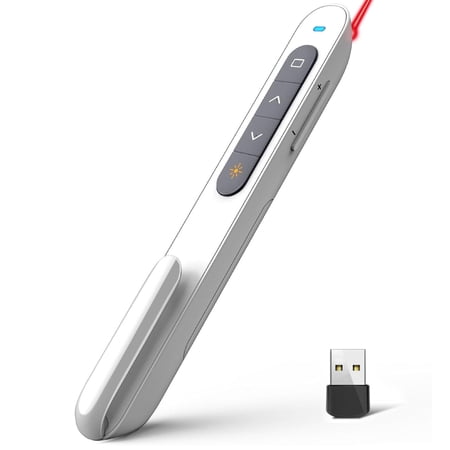 Presentation Clicker,Clicker for PowerPoint Presentations,PowerPoint Clicker with Pointer for Presentations,Pointer Clicker Presentation Remote - White