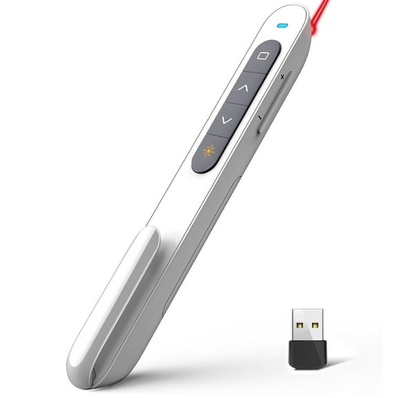 Presentation Clicker,Clicker for PowerPoint Presentations,PowerPoint Clicker with Pointer for Presentations,Pointer Clicker Presentation Remote - White
