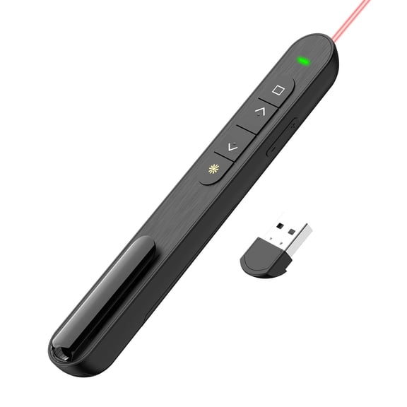 Presentation Clicker, Hyperlink Volume Control Wireless Presenter,PPT PowerPoint Clicker, RF 2.4GHz USB Presentation Remote Control PowerPoint Presentation Clicker for Keynote/PPT/Mac/PC