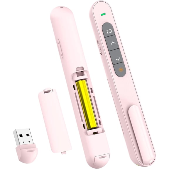 Presentation Clicker, Hyperlink Volume Control Wireless Presenter, PPT PowerPoint Clicker, RF 2.4GHz USB Presentation Remote Control PowerPoint Slide Advancer for Keynote/PPT/Mac/PC