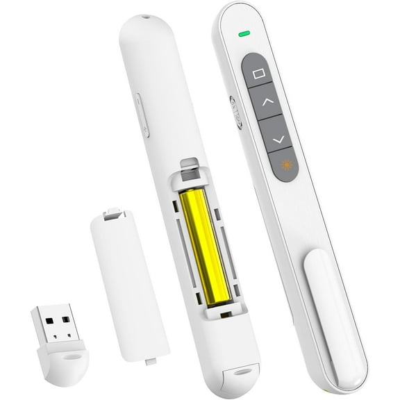 Presentation Clicker, Hyperlink Volume Control Wireless Presenter, PPT PowerPoint Clicker, RF 2.4GHz USB Presentation Remote Control PowerPoint Slide Advancer for Keynote/PPT/Mac/PC