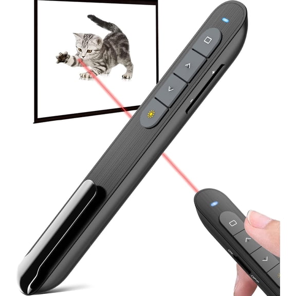 Presentation Clicker PowerPoint Clicker with Red Light, Wireless Presenter Remote Slide Clicker for Powerpoint Presentations for Mac, Keynote, Computer, Laptop