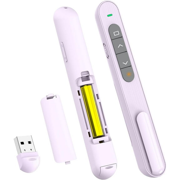 Presentation Clicker for PowerPoint, RF 2.4GHz USB Wireless Presenter Remote with Volume Control, PowerPoint Clicker Slide Advancer for Mac, Windows, Laptop, Keynote