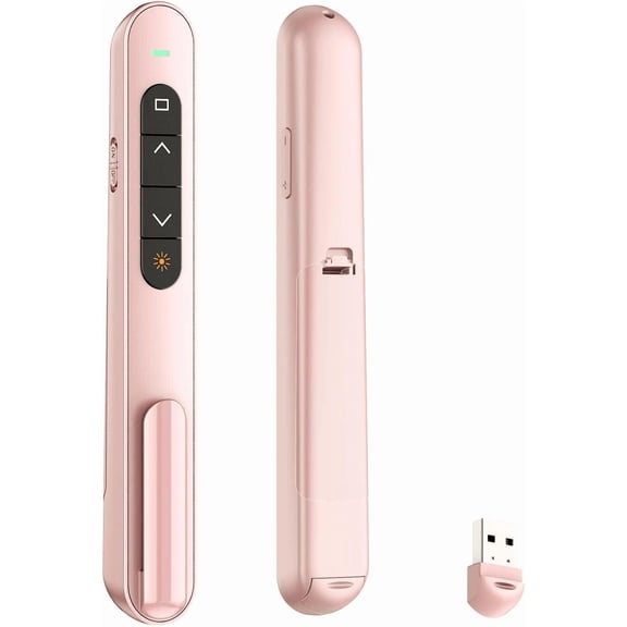 Presentation Clicker for PowerPoint, RF 2.4GHz USB Wireless Presenter Remote with Volume Control, PowerPoint Clicker Slide Advancer for Mac, Windows, Laptop, Keynote