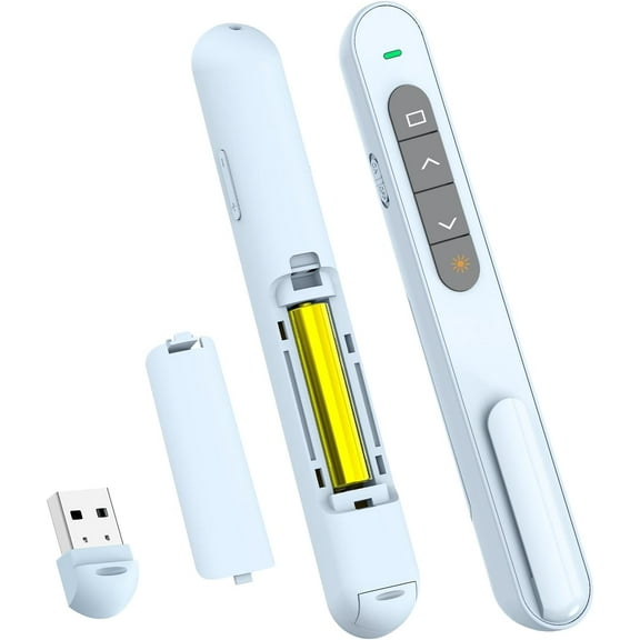 Presentation Clicker for PowerPoint, RF 2.4GHz USB Wireless Presenter Remote with Volume Control, PowerPoint Clicker Slide Advancer for Mac, Windows, Laptop, Keynote