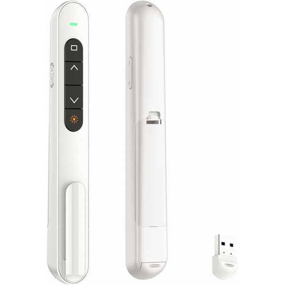 Presentation Clicker for PowerPoint, RF 2.4GHz USB Wireless Presenter Remote with Volume Control, PowerPoint Clicker Slide Advancer for Mac, Windows, Laptop, Keynote