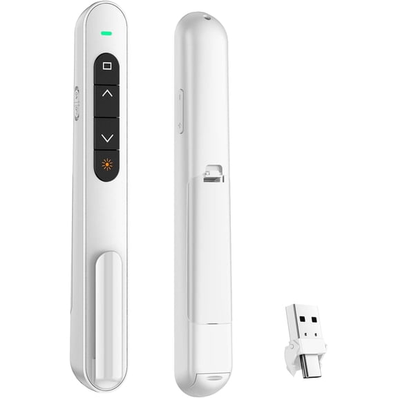 Presentation Clicker for PowerPoint, RF 2.4GHz USB Wireless Presenter Remote with Volume Control, PowerPoint Clicker Slide Advancer suitable for Mac, Windows, Laptop, Keynote