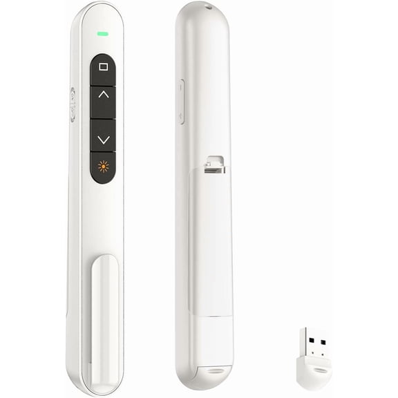 Presentation Clicker for PowerPoint, RF 2.4GHz USB Wireless Presenter Remote with Volume Control, PowerPoint Clicker Slide Advancer suitable for Mac, Windows, Laptop, Keynote