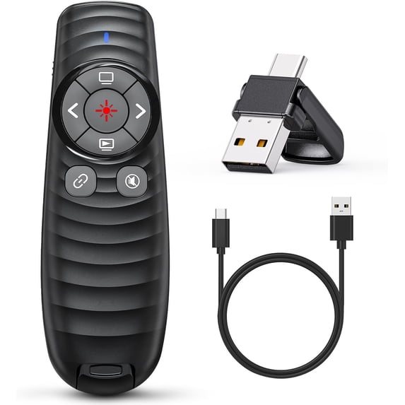Slide Control Powerpoint Presentation Clicker Presenter Remote Clicker for 2-in-1 USB Type C ...