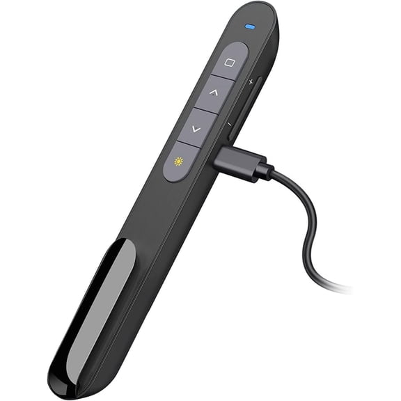 Presentation Clicker Rechargeable PowerPoint Clicker, Hyperlink Volume Wireless Presenter Remote Presentation Pointer, 2.4GHz Presentation Remote PPT Slide Clicker for Computer Laptop