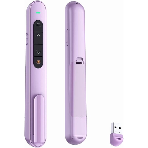 Presentation Clicker with Volume Control, 2.4GHz USB Wireless Presenter Remote, PowerPoint Clicker Slide Advancer Compatible with Mac, Windows, Google Slides, Keynote
