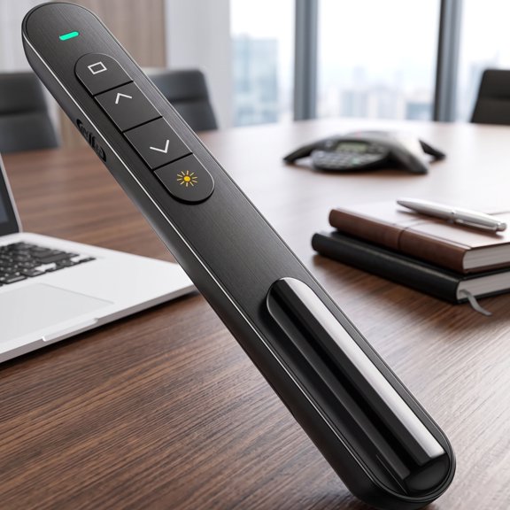 Presentation Clicker, Wireless PPT Remote with Volume Control, Office Laser Pointer for Laptop