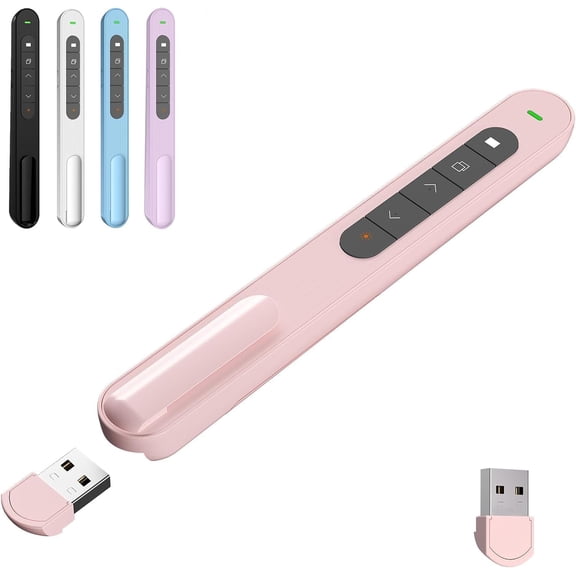 Presentation Clicker for Powerpoint Presentations, Long-Range Wireless Presenter Remote, Magnetic USB Receiver
