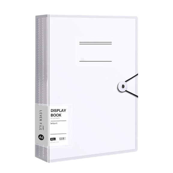 Presentation Folder with 80 Clear Pockets Display Book Folder with Clear Label Window Elastic String Closure for Office