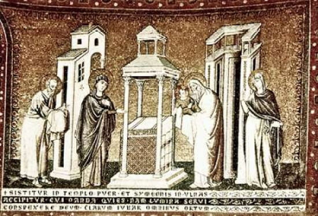 Presentation In The Temple Canvas Art - Pietro Cavallini (20 x 28)
