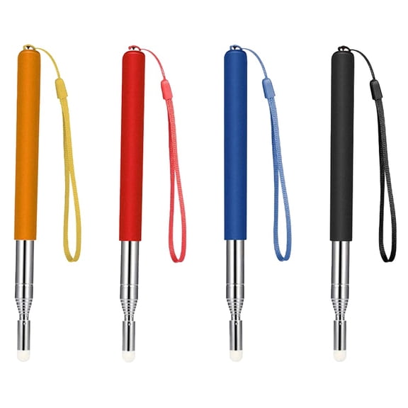 Presentation Mastery: Extendable And Retractable Pointers, Classroom Pointers For Teachers With Stainless Steel Rod, ABS Plastic Handle, And Soft Felt Nib (Black)