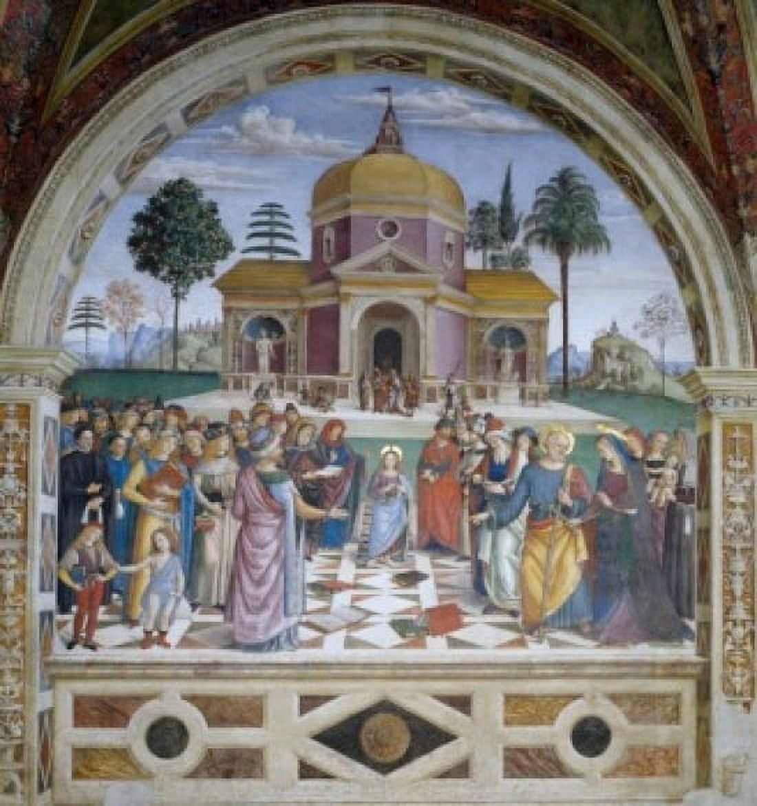 Presentation at the Temple by Bernardino di Betto fresco (Circa 14541513) Italy Perugia Province Spello Church of Santa Maria Maggiore Baglioni Chapel Canvas Art - Bernardino di Betto (24 x 36)