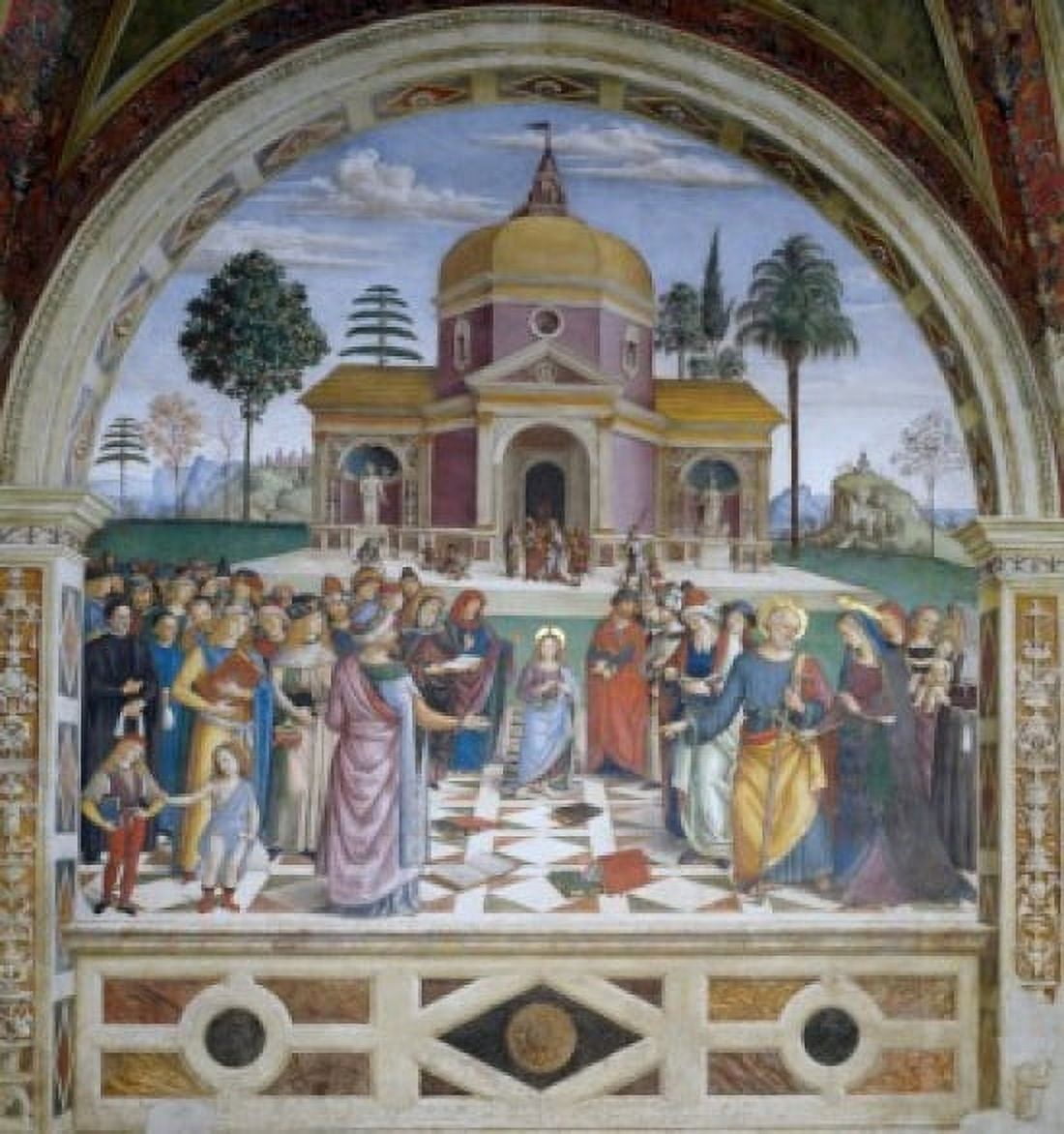 Presentation at the Temple by Bernardino di Betto fresco (Circa 14541513) Italy Perugia Province Spello Church of Santa Maria Maggiore Baglioni Chapel Canvas Art - Bernardino di Betto (18 x 24)