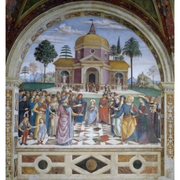 Presentation at the Temple by Bernardino di Betto fresco Italy Perugia ...