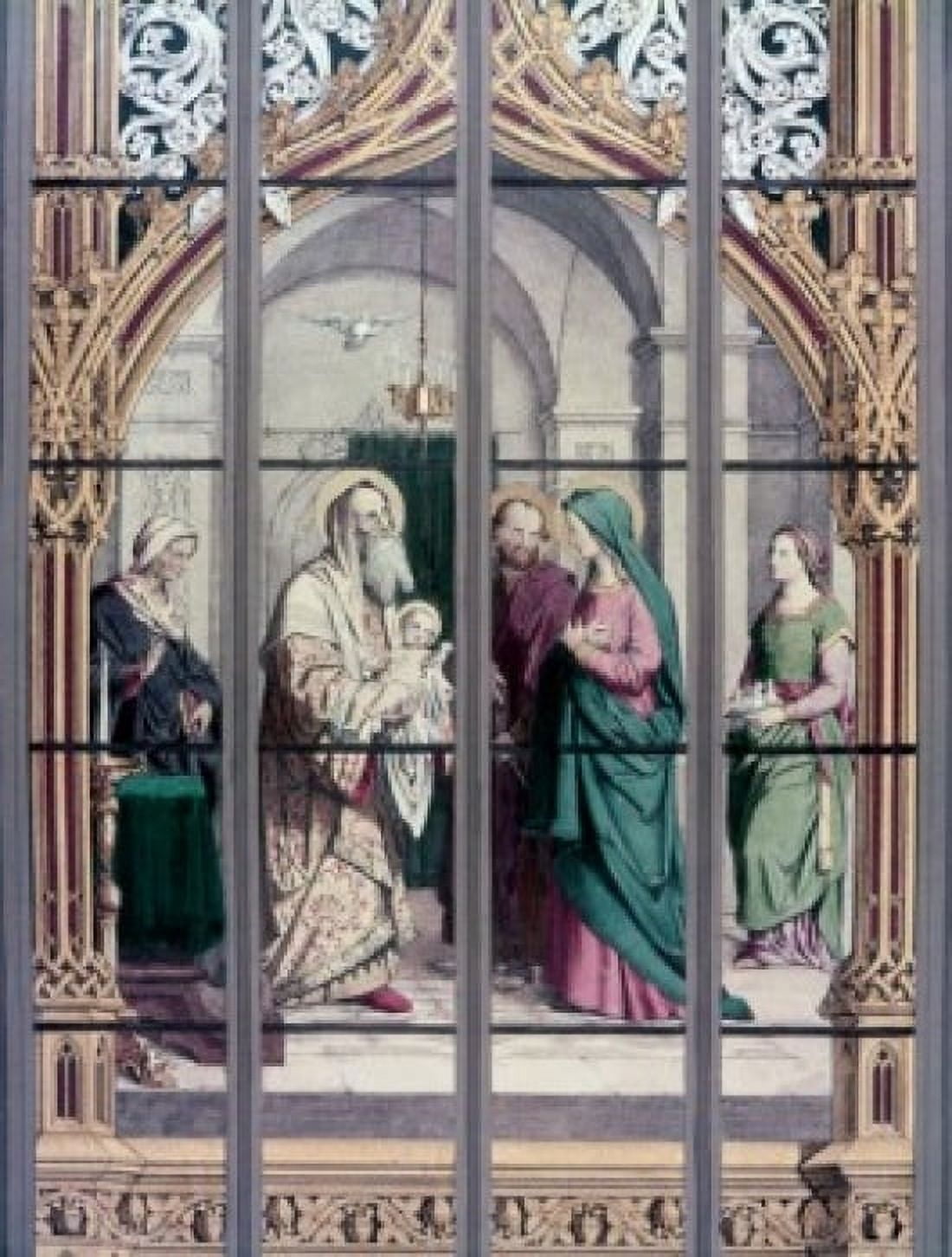 Presentation at the Temple stained glass 19th Century Canvas Art -  (24 x 36)