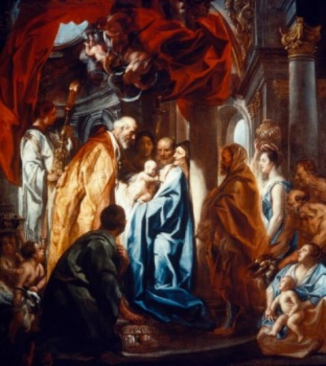 Presentation in Temple by Jacob Jordaens (1593-1678) Canvas Art - Jacob Jordaens (24 x 36)