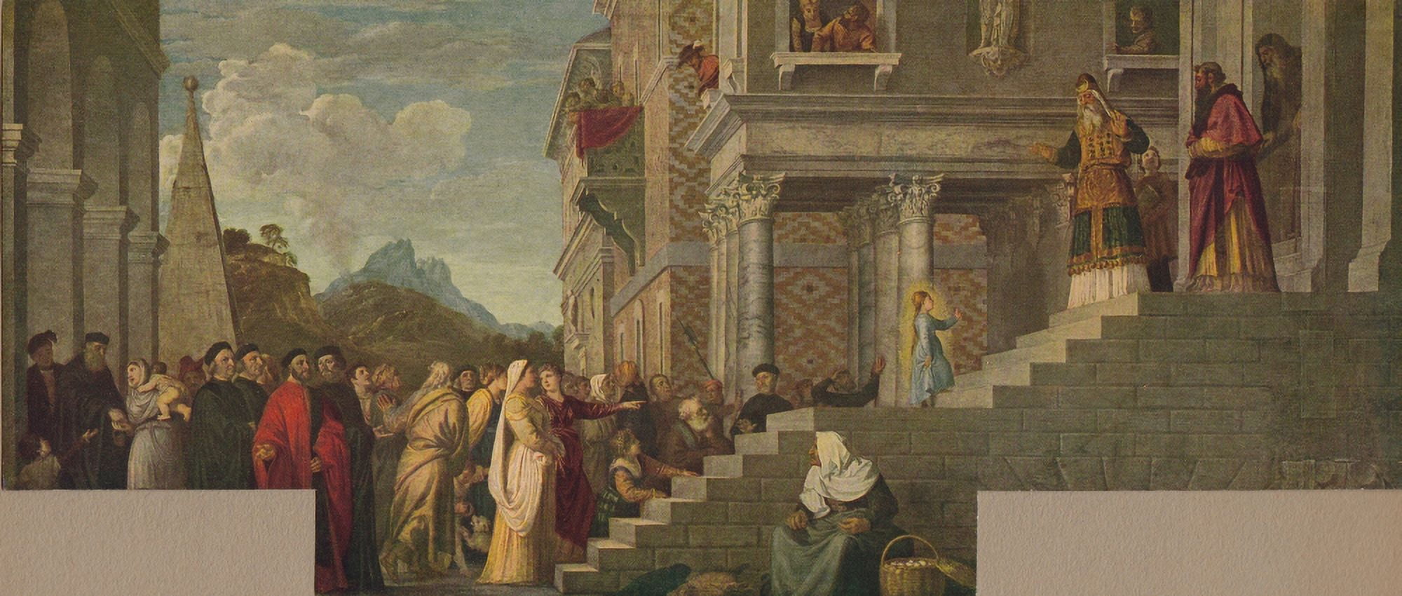 Presentation of the Virgin at the Temple Canvas Art - Titian (24 x 36)