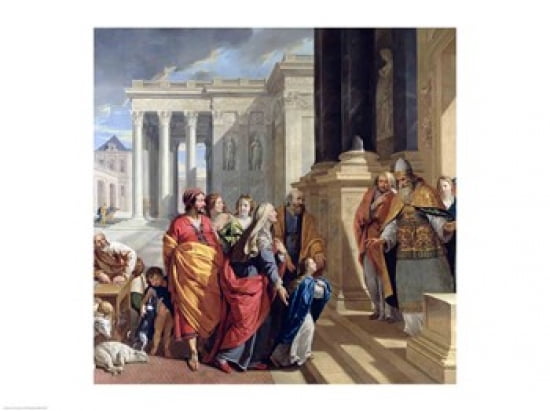 Presentation of the Virgin in the Temple Canvas Art - Philippe De Champaigne (24 x 18)