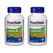 PreserVision AREDS 2 Eye Vitamin & Mineral Supplement with OCUSorb, 120 Vegan Soft Gels, Contains Lutein, Zeaxanthin, Vitamin C & E, Zinc, Copper, Eye Health Supplements for Adults Pack of 2