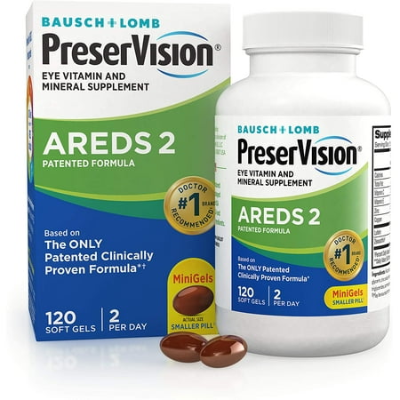 PreserVision AREDS 2 Eye Vitamin & Mineral Supplement Soft Gels, 120 Ct