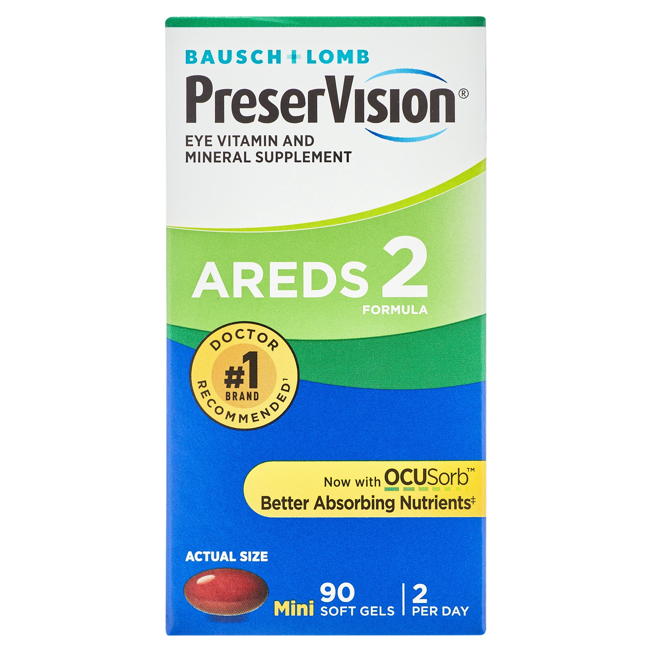 PreserVision AREDS 2 Eye Vitamins and Mineral with Lutein and Zeaxanthin Mini Softgels, 90 Count