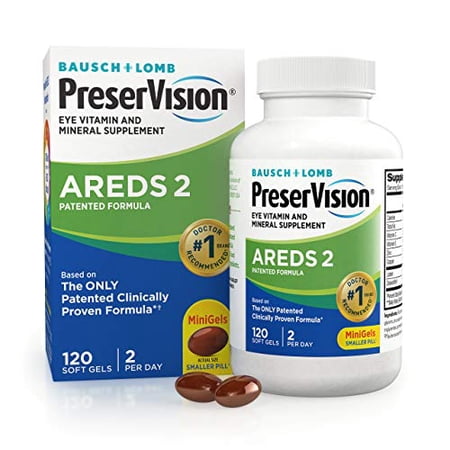 PreserVision AREDS 2 Vitamin & Mineral Supplement 120 Count Soft Gels, Packaging May Vary