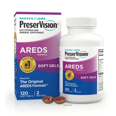 PreserVision AREDS Eye Vitamins and Minerals with Beta Carotene Softgels, 120 Count