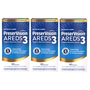 PreserVision AREDS3 Eye Vitamins, #1 Recommended Brand, AREDS2 Formula with Additional 8 B-Vitamin Complex, Promotes Healthy Cellular Eye Function, 3-in-1 Macular Supplement, 90 Softgels 3 Pack