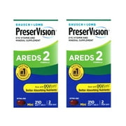2 pack PreserVision Eye Vitamin and Mineral Supplement AREDS 2 Formula with Ocusorb, 210 Count Mini Soft Gels, 2 Per Day