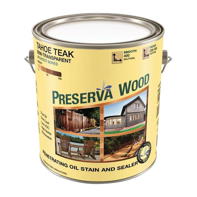 Preserva Wood Semi-Transparent Tahoe Teak Oil-Based Oil Penetrating Wood Stain/Sealer 1 gal