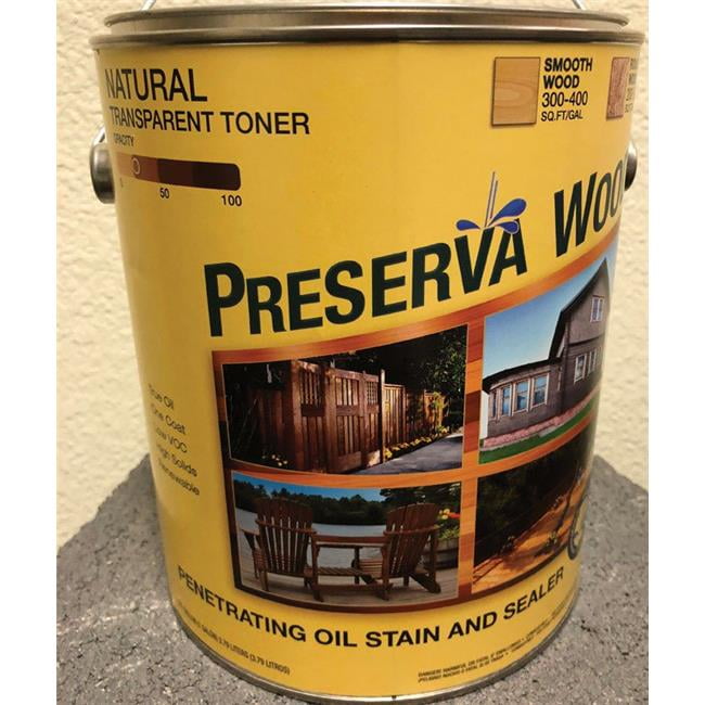 Preserva Wood Transparent Natural Oil-Based Oil Penetrating Wood Stain/Sealer 1 gal