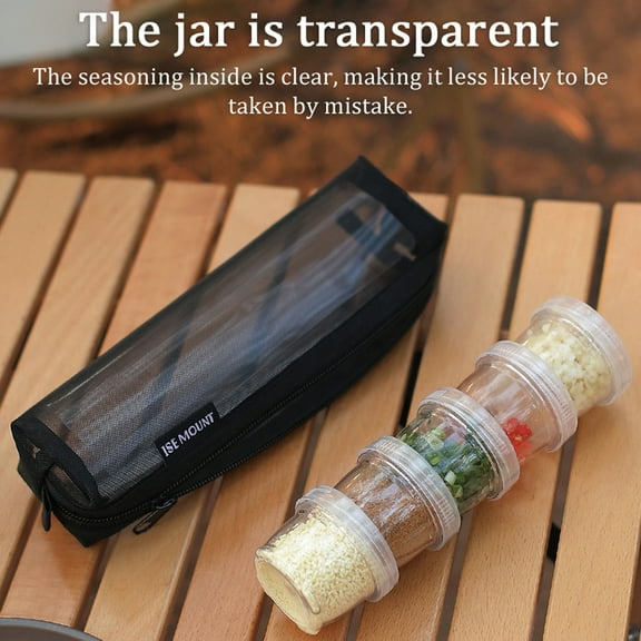 Preservation box,Containers Barbecue Spices Portable Picnic Containers Set Able Portable Bottle Set Spices Sauces Jar Spliceable Picnic Containers Barbecue Buzhi Hxber Wotao Transparent