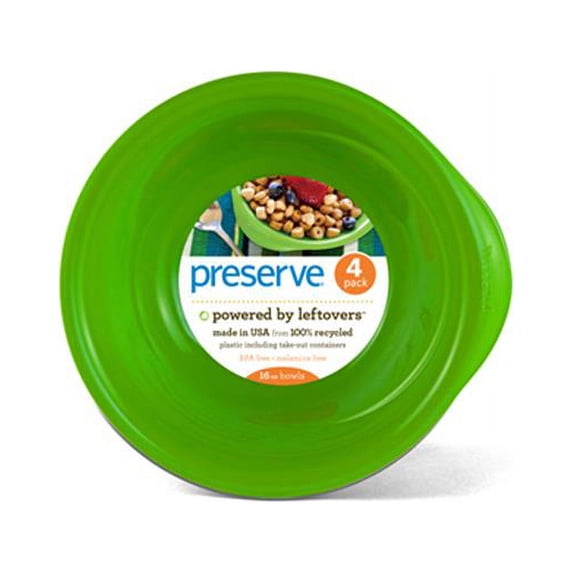 Preserve 16 Ounce Everyday Bowls - Apple Green, Case Of 8 - 4 Pack