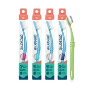 Preserve Manual Soft Toothbrush for Adults, BPA Free, 4 Pack