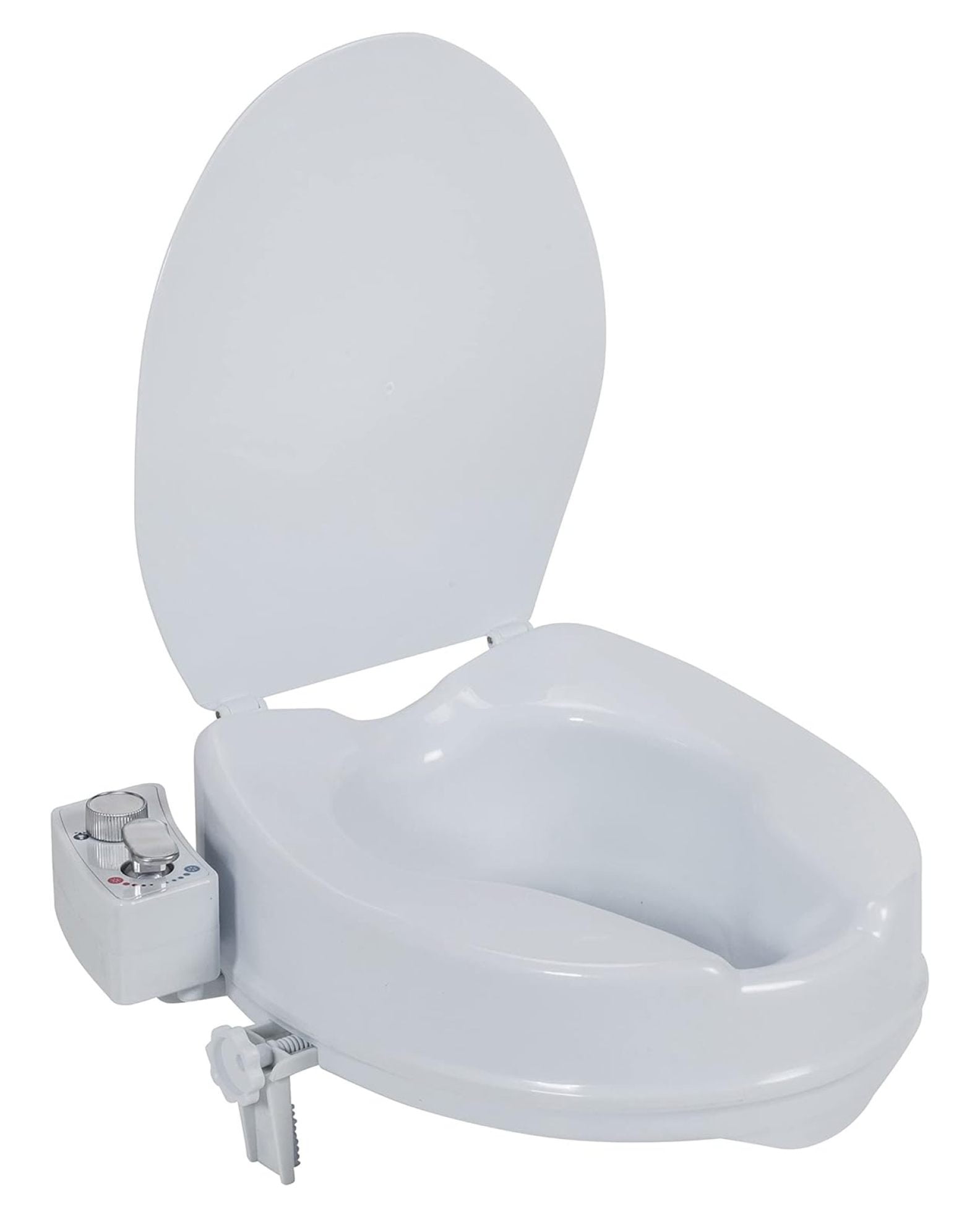 PreserveTech Raised Toilet Seat with Bidet (Adjustable Temperature) Toilet Seat Riser, Elevated Toilet Seats for Seniors, Toilet Seat Bidet, Toilet Seat Elevator with Bidet Sprayer