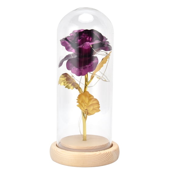 Preserved Artificial Rose in Glass Dome, Perfect Soap Flower Gift for Valentine's Day and Anniversaries