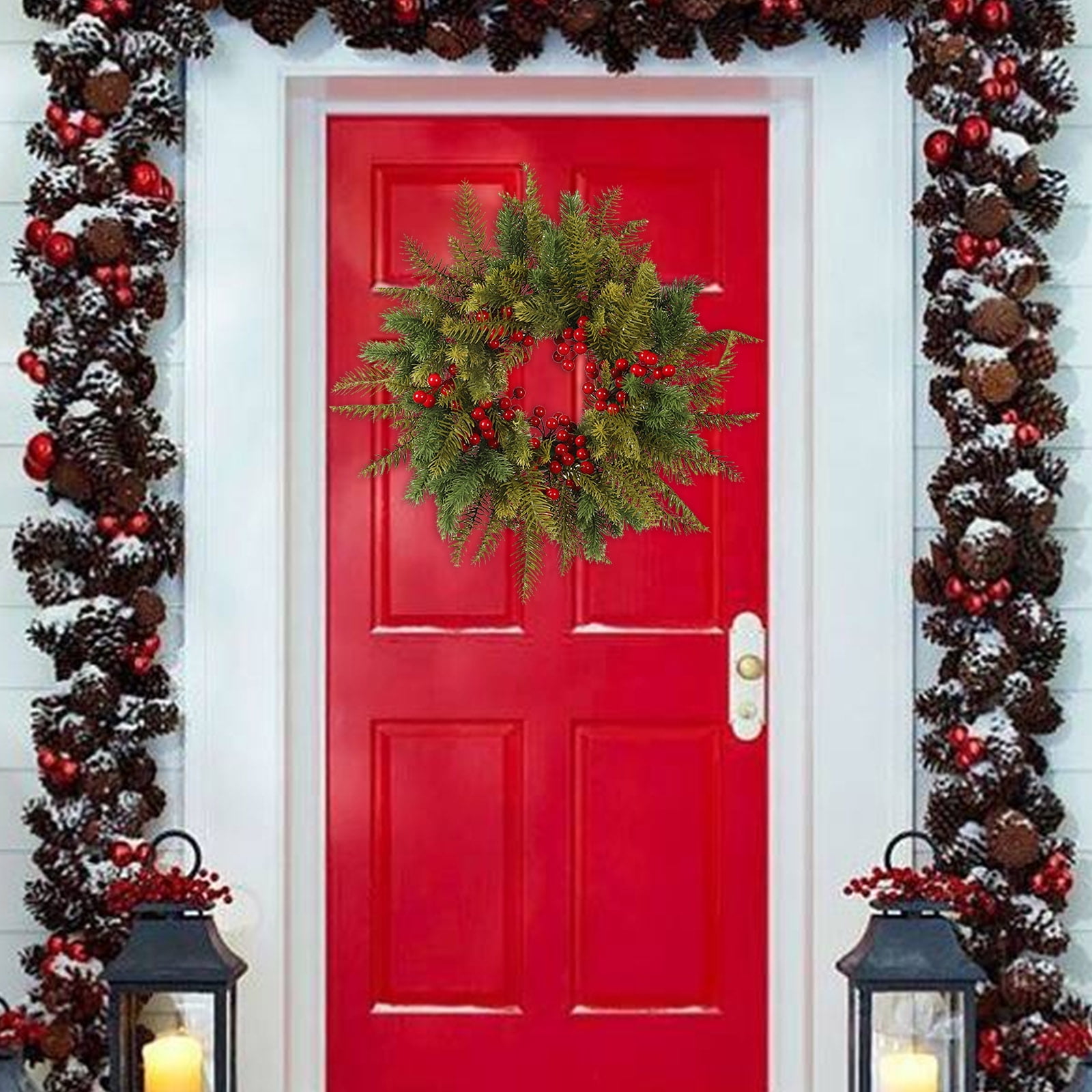 Preserved Boxwood Wreath 20 Lit for Front Door Wreath Holders for Front