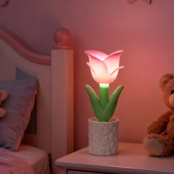 Preserved Florals Night Light, Valentine Ambient Lamp, Eternal Botanical Desktop Decor, Soft Glow Bedside Light, Romantic Gift