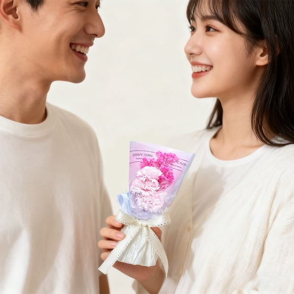 Preserved Flower Bouquet Gift Box Long Lasting Dried Floral Arrangement For Anniversary Valentine Home Desk Decoration Multiple Colors