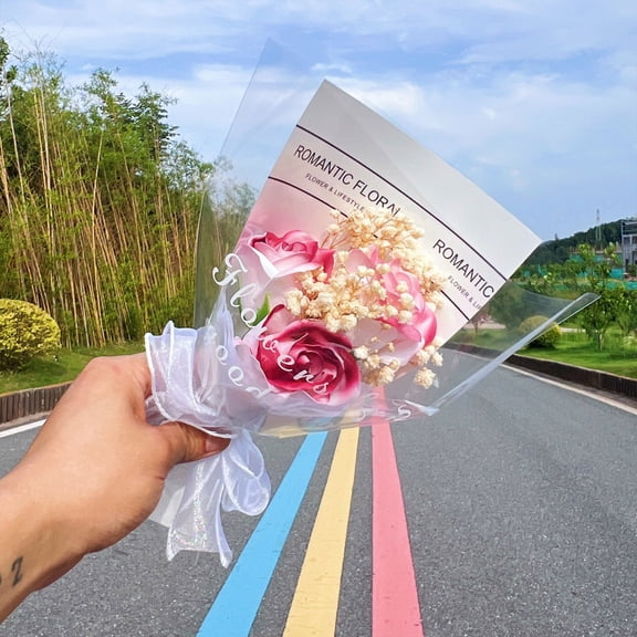 Preserved Flower Bouquet Gift Box Long Lasting Dried Floral Arrangement For Anniversary Valentine Home Desk Decoration Multiple Colors