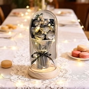 Preserved Flower Bouquet with LED Light, Forever Roses Gift for Women Wife Girlfriend Mom, Romantic Valentines Day and Birthday Present