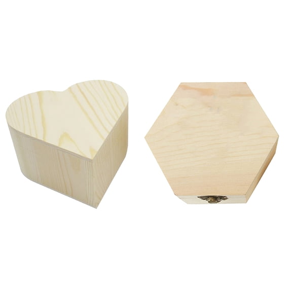 IMIKEYA Wooden Storage Boxes Pine Wood 2Pcs