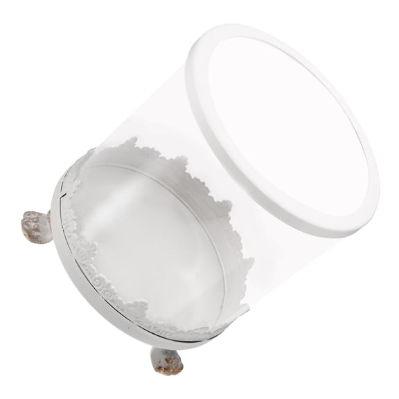 Homoyoyo White Glass Dome Display Case, Compact Decorative Showcase for Collectibles, Elegant Home and Office Decor Accessory